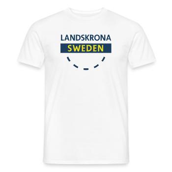 Landskrona Suède Emblème de la ville - T-shirt homme - blanc - Devant - AI Model Male 178 dark (178cm)
