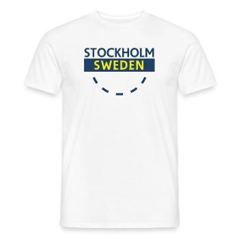 Stockholm Sweden Bold Text - Men's T-Shirt - white - Front - AI Model Male 178 dark (178cm)