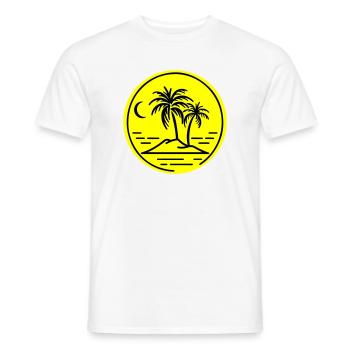 Palm Tree Island Symbol Beach - Men's T-Shirt - white - Front - AI Model Male 178 dark (178cm)