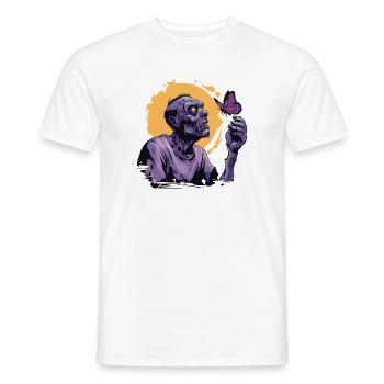 Zombie with Butterfly - Men's T-Shirt - white - Front - AI Model Male 178 dark (178cm)
