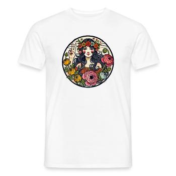 Blumengöttin Peace-Zeichen - Männer T-Shirt - Weiß - Vorne - AI Model Male 178 dark (178cm)