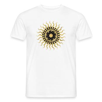 Goldene Sonne Blumen Mandala - Männer T-Shirt - Weiß - Vorne - AI Model Male 178 dark (178cm)