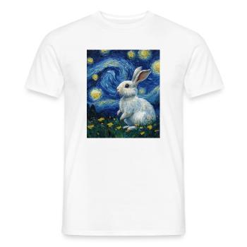  Hase Van Gogh Style Starry Night - Männer T-Shirt - Weiß - Vorne - AI Model Male 178 dark (178cm)