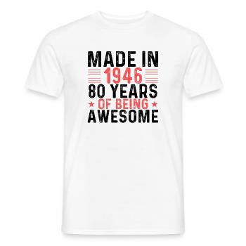 Made In 1946 80 Years Of Being Awesome - Men's T-Shirt - white - Front - AI Model Male 178 dark (178cm)