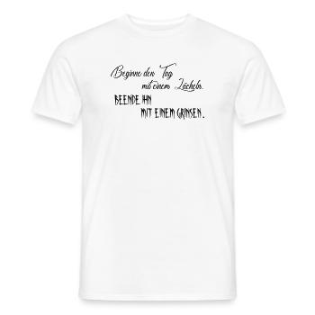 Commencer la journée - T-shirt homme - blanc - Devant - AI Model Male 178 dark (178cm)