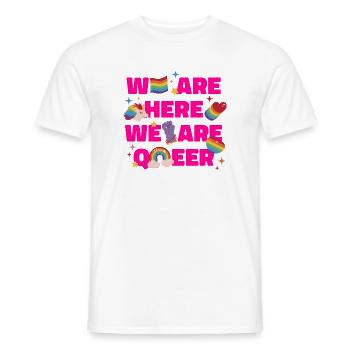 Queeres Pride Pinkes Statement - Männer T-Shirt - Weiß - Vorne - AI Model Male 178 dark (178cm)