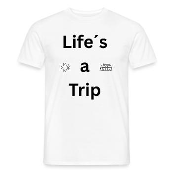 Life's a Trip – Travel Shirt - Men's T-Shirt - white - Front - AI Model Male 178 dark (178cm)