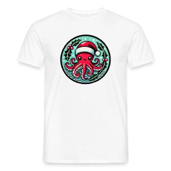Weihnachtsmann Oktopus Weihnachtspflaster - Männer T-Shirt - Weiß - Vorne - AI Model Male 178 dark (178cm)
