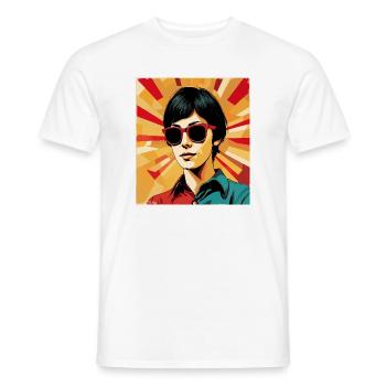 Retro Girl Pop Art Stil – Cooles Vintage Design - Männer T-Shirt - Weiß - Vorne - AI Model Male 178 dark (178cm)