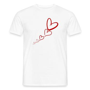 Lineare rote Herzen - Männer T-Shirt - Weiß - Vorne - AI Model Male 178 dark (178cm)
