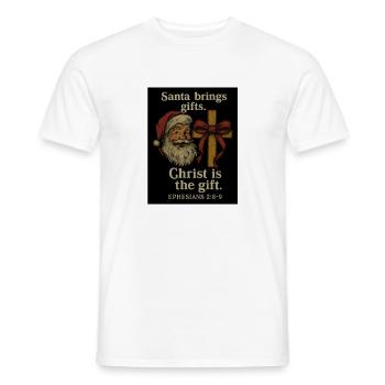 Christ Is the Gift: Santa Cross - Men's T-Shirt - white - Front - AI Model Male 178 dark (178cm)
