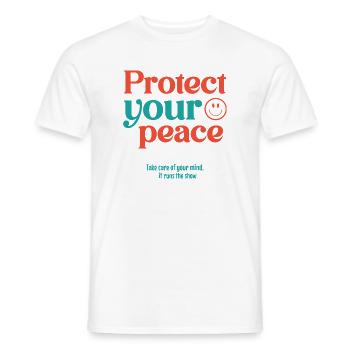 Protect Your Peace - Men's T-Shirt - white - Front - AI Model Male 178 dark (178cm)