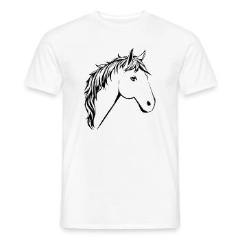 Cheval Chevaux Tête de cheval T-shirt Cadeau Cavalier - T-shirt homme - blanc - Devant - AI Model Male 178 dark (178cm)