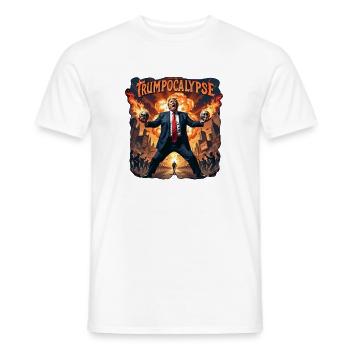 Apocalyptic leader in the firelight - Men's T-Shirt - white - Front - AI Model Male 178 dark (178cm)