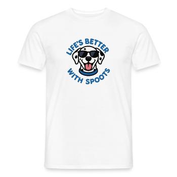 Chien Dalmatien avec des lunettes de soleil avec texte amusant - T-shirt homme - blanc - Devant - AI Model Male 178 dark (178cm)
