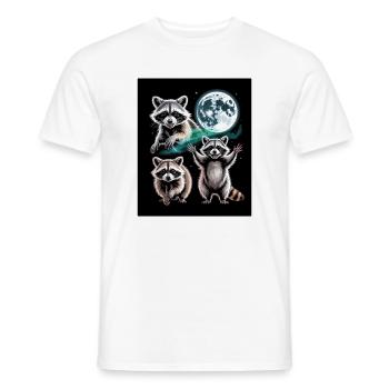 Drei Waschbären Unter Dem Vollmond - Männer T-Shirt - Weiß - Vorne - AI Model Male 178 dark (178cm)