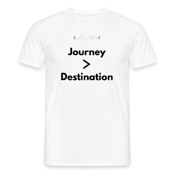 Journey > Destination Adventure Shirt - Men's T-Shirt - white - Front - AI Model Male 178 dark (178cm)