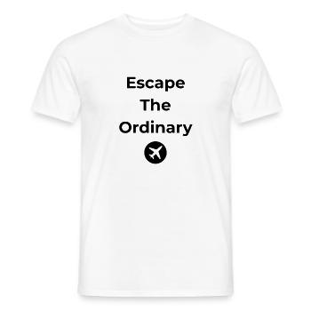 Escape The Ordinary – Travel Shirt - Men's T-Shirt - white - Front - AI Model Male 178 dark (178cm)