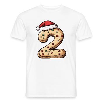 2 Zahl Keks Weihnachten - Männer T-Shirt - Weiß - Vorne - AI Model Male 178 dark (178cm)