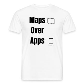 Maps Over Apps – Travel Shirt - Men's T-Shirt - white - Front - AI Model Male 178 dark (178cm)