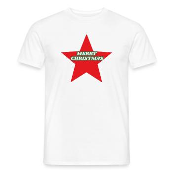 Roter Stern Retro Weihnachten - Männer T-Shirt - Weiß - Vorne - AI Model Male 178 dark (178cm)