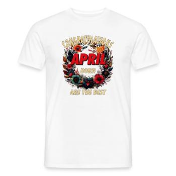 FÉLICITATIONS AVRIL - T-shirt homme - blanc - Devant - AI Model Male 178 dark (178cm)