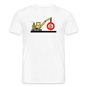 Bagger - Männer T-Shirt - Weiß - Vorne - AI Model Male 178 dark (178cm)
