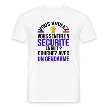 Feel safe - Men's T-Shirt - white - Front - AI Model Male 178 dark (178cm)