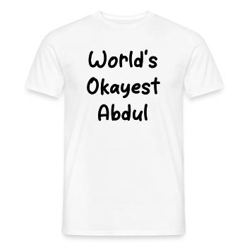 World's Okayest Abdul - Men's T-Shirt - white - Front - AI Model Male 178 dark (178cm)