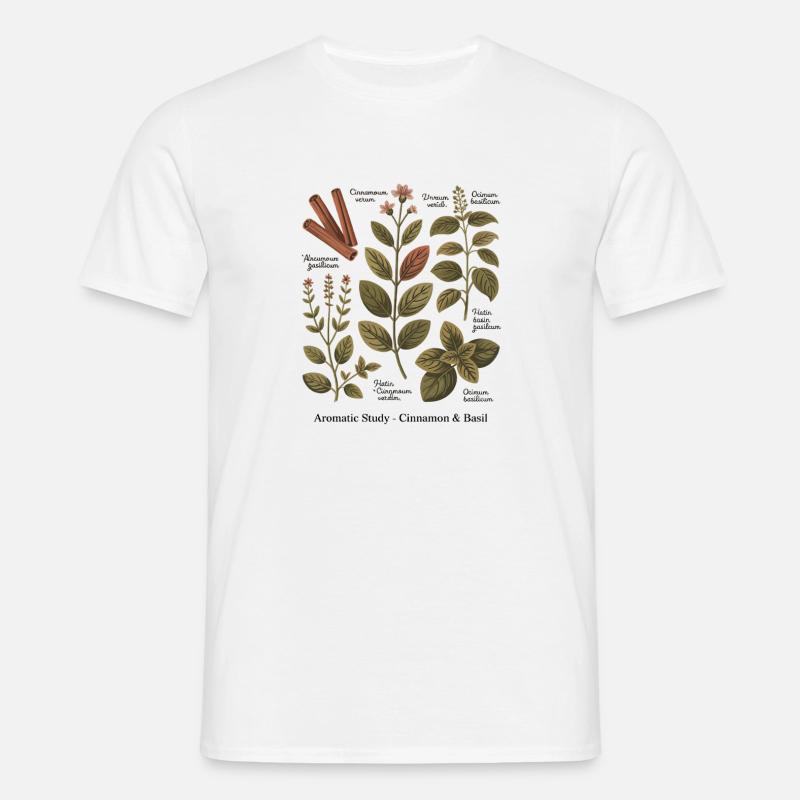 Aromatic Study – Cinnamon & Basil - Men's T-Shirt - white