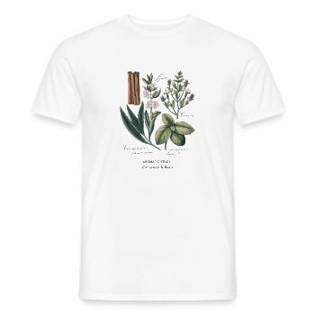 Botanical Art - Cinnamon & Basil - Men's T-Shirt - white - Front - AI Model Male 178 dark (178cm)