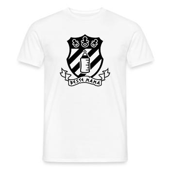 Beste Mama – Wappen mit Schnuller & Piratenflasche - Männer T-Shirt - Weiß - Vorne - AI Model Male 178 dark (178cm)