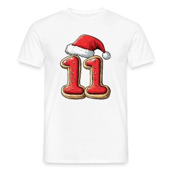 11 Number Cookie Christmas - Men's T-Shirt - white - Front - AI Model Male 178 dark (178cm)