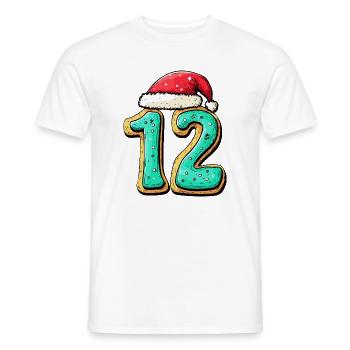 12 Number Cookie Christmas - Men's T-Shirt - white - Front - AI Model Male 178 dark (178cm)