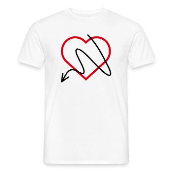 Rotes Herz mit Pfeil - Männer T-Shirt - Weiß - Vorne - AI Model Male 178 dark (178cm)