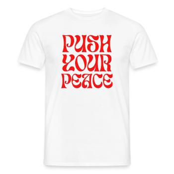 Poussez votre paix Peacezeichen Frieden - T-shirt homme - blanc - Devant - AI Model Male 178 dark (178cm)