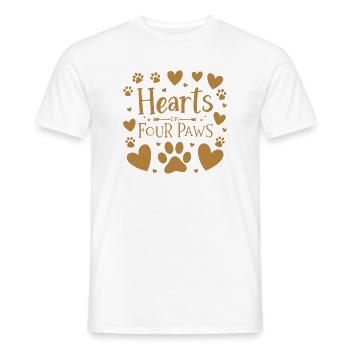 Herzen auf vier Beinen gold - Männer T-Shirt - Weiß - Vorne - AI Model Male 178 dark (178cm)