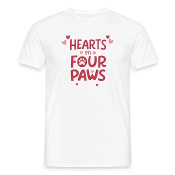 Herzen auf vier Pfoten - Männer T-Shirt - Weiß - Vorne - AI Model Male 178 dark (178cm)