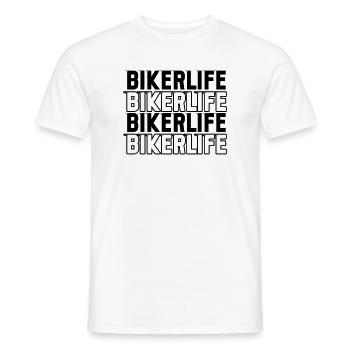 Biker_life_fast - T-shirt homme - blanc - Devant - AI Model Male 178 dark (178cm)