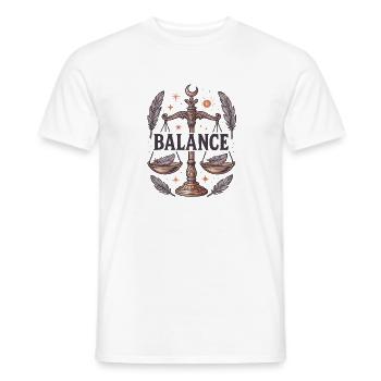 Sternzeichen Waage - Männer T-Shirt - Weiß - Vorne - AI Model Male 178 dark (178cm)