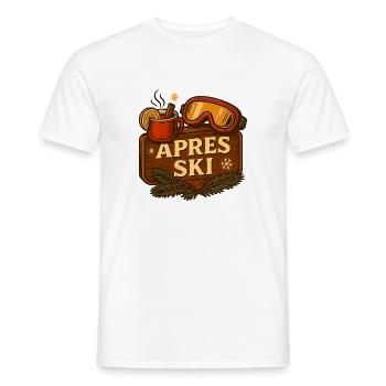 Après ski - mulled wine & ski goggles - Men's T-Shirt - white - Front - AI Model Male 178 dark (178cm)