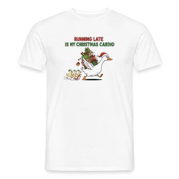 Running late is my Christmas Cardio - X-Mas Ducks - Men's T-Shirt - white - Front - AI Model Male 178 dark (178cm)