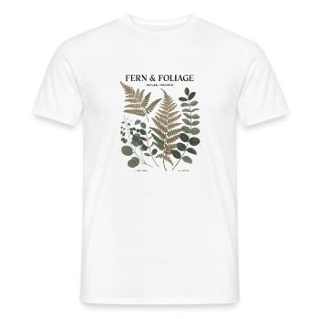 Botanical Art - Fern & Leaves - Men's T-Shirt - white - Front - AI Model Male 178 dark (178cm)