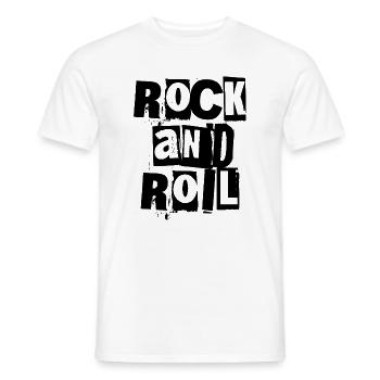 Rock'n'Roll-Logo mit fettem und distressed-Logo - Männer T-Shirt - Weiß - Vorne - AI Model Male 178 dark (178cm)