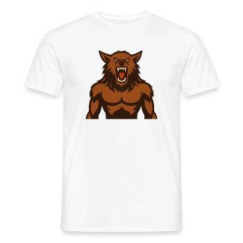 Wolf Roarer Monster Motif - Men's T-Shirt - white - Front - AI Model Male 178 dark (178cm)
