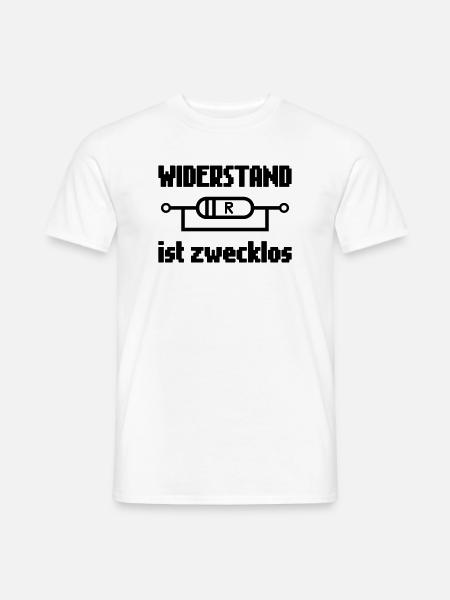 Widerstand ist Zwecklos – Strom & Technik-Humor - Männer T-Shirt - Weiß