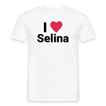 I LOVE SELINA - Männer T-Shirt - Weiß - Vorne - AI Model Male 178 dark (178cm)