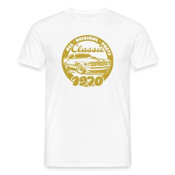 55. Geburtstag - Klassiker Musclecar 12/1970 - Männer T-Shirt - Weiß - Vorne - AI Model Male 178 dark (178cm)
