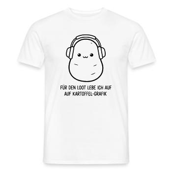 Gamer Potato | Funny saying for gamers - Men's T-Shirt - white - Front - AI Model Male 178 dark (178cm)
