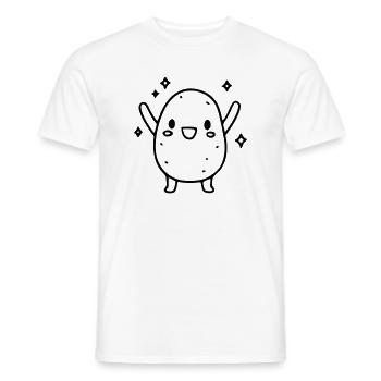 Sweet Happy Potato | Kawaii vegetables - Men's T-Shirt - white - Front - AI Model Male 178 dark (178cm)